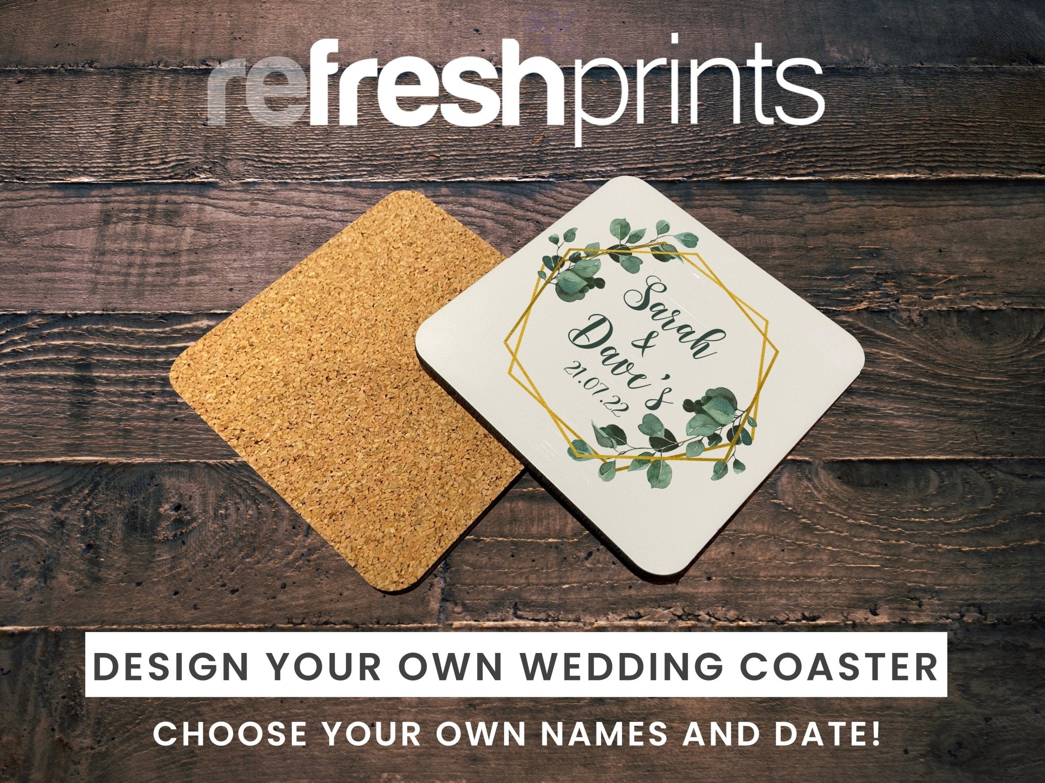Wedding Coaster Hexagon - Bar - Mats.co.uk