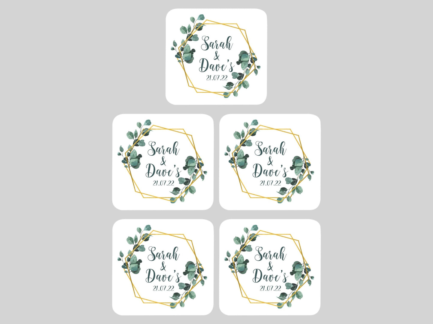 Wedding Coaster Hexagon - Bar - Mats.co.uk