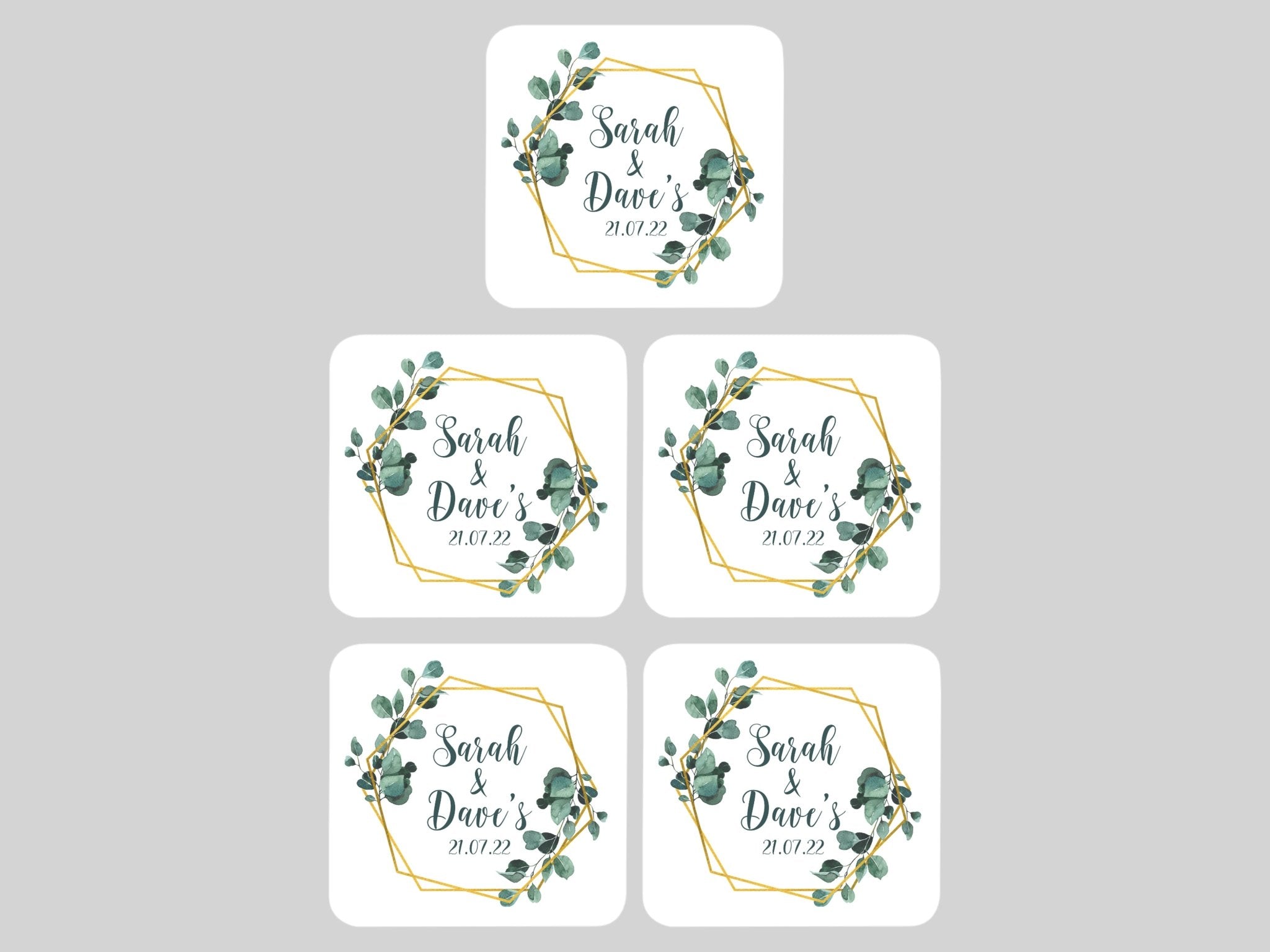 Wedding Coaster Hexagon - Bar - Mats.co.uk