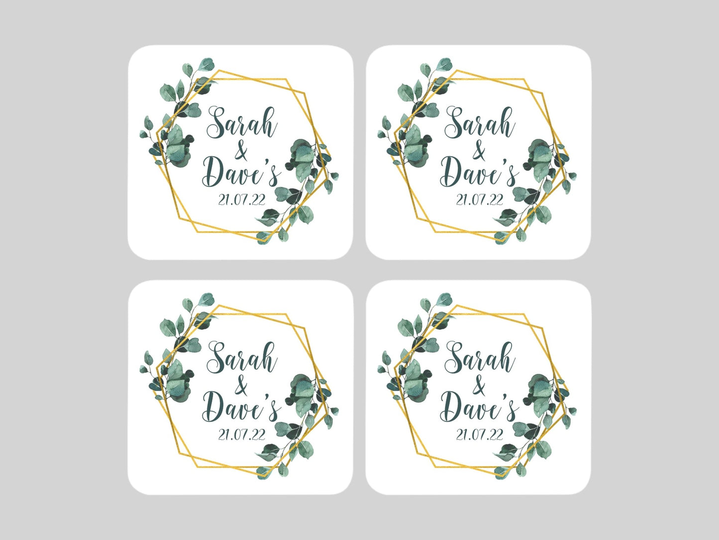 Wedding Coaster Hexagon - Bar - Mats.co.uk