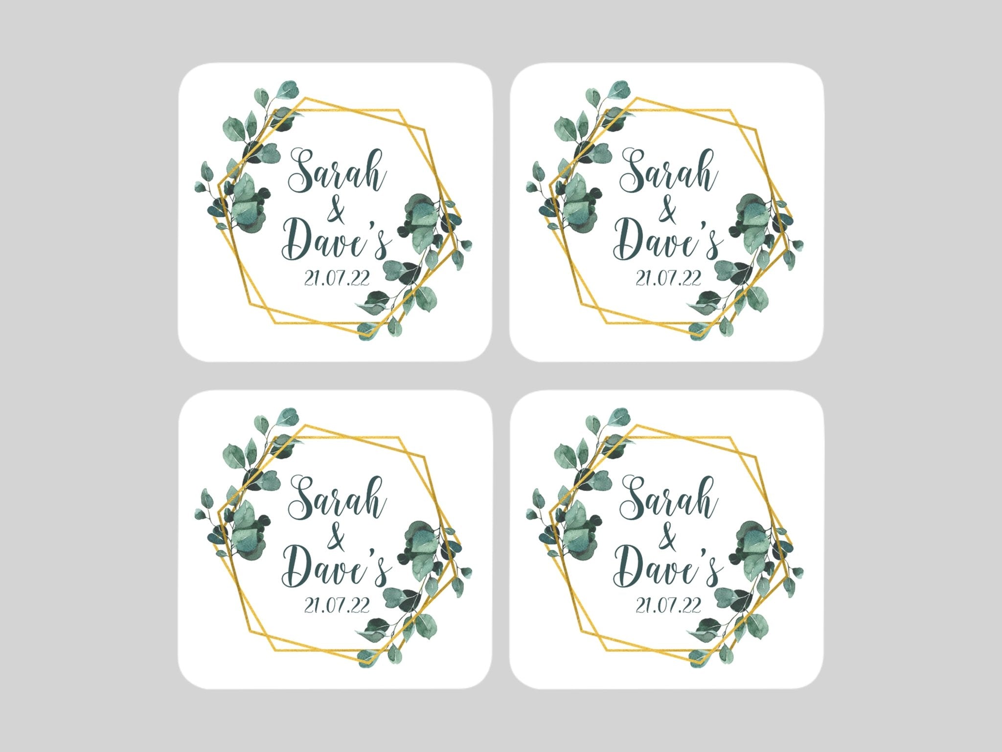 Wedding Coaster Hexagon - Bar - Mats.co.uk