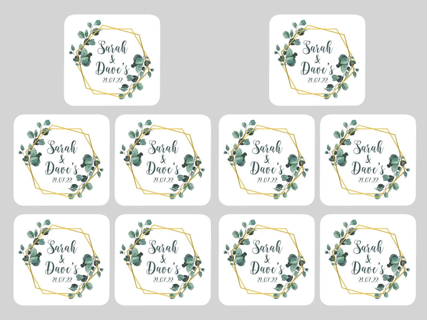 Wedding Coaster Hexagon - Bar - Mats.co.uk