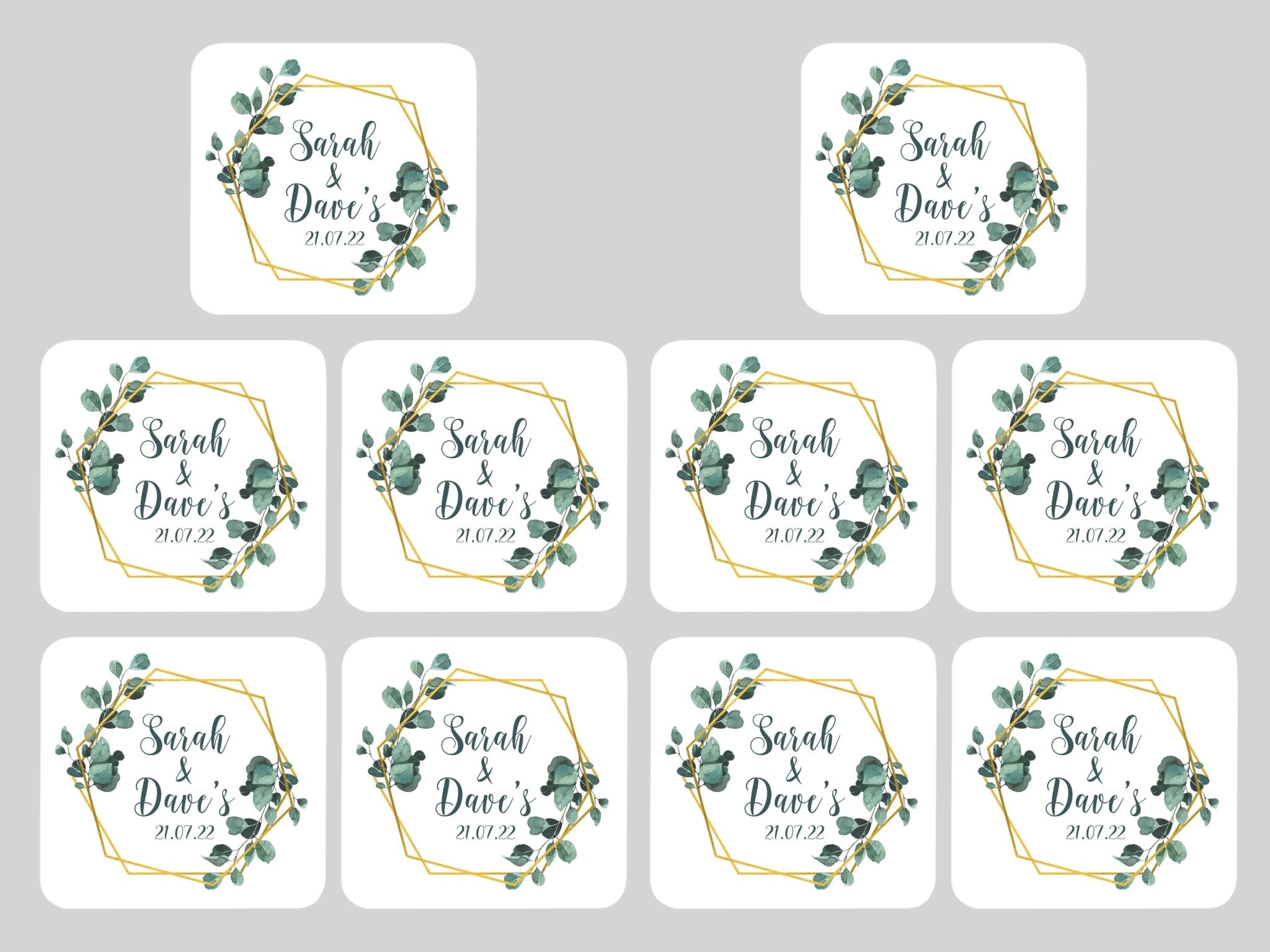 Wedding Coaster Hexagon - Bar - Mats.co.uk