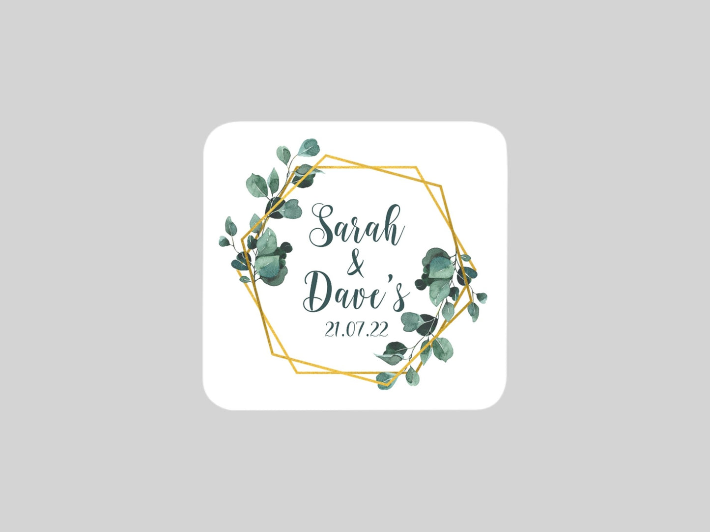 Wedding Coaster Hexagon - Bar - Mats.co.uk