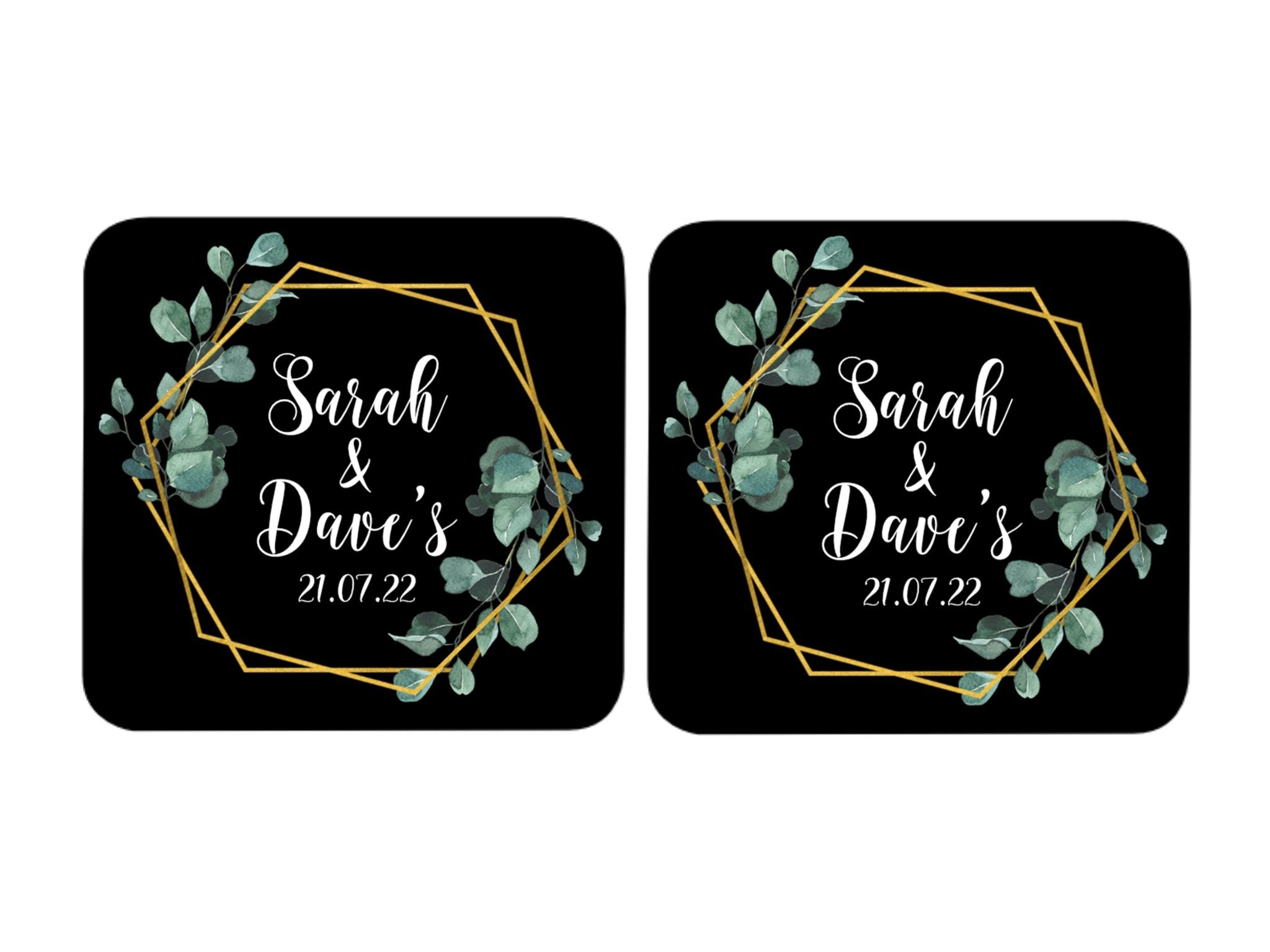 Wedding Coaster Hexagon (Black) - Bar - Mats.co.uk