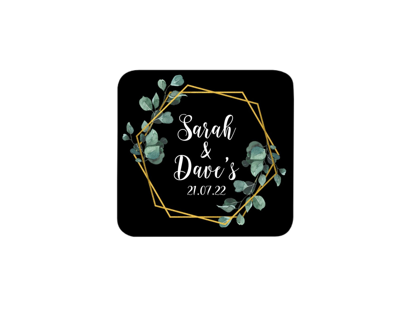 Wedding Coaster Hexagon (Black) - Bar - Mats.co.uk
