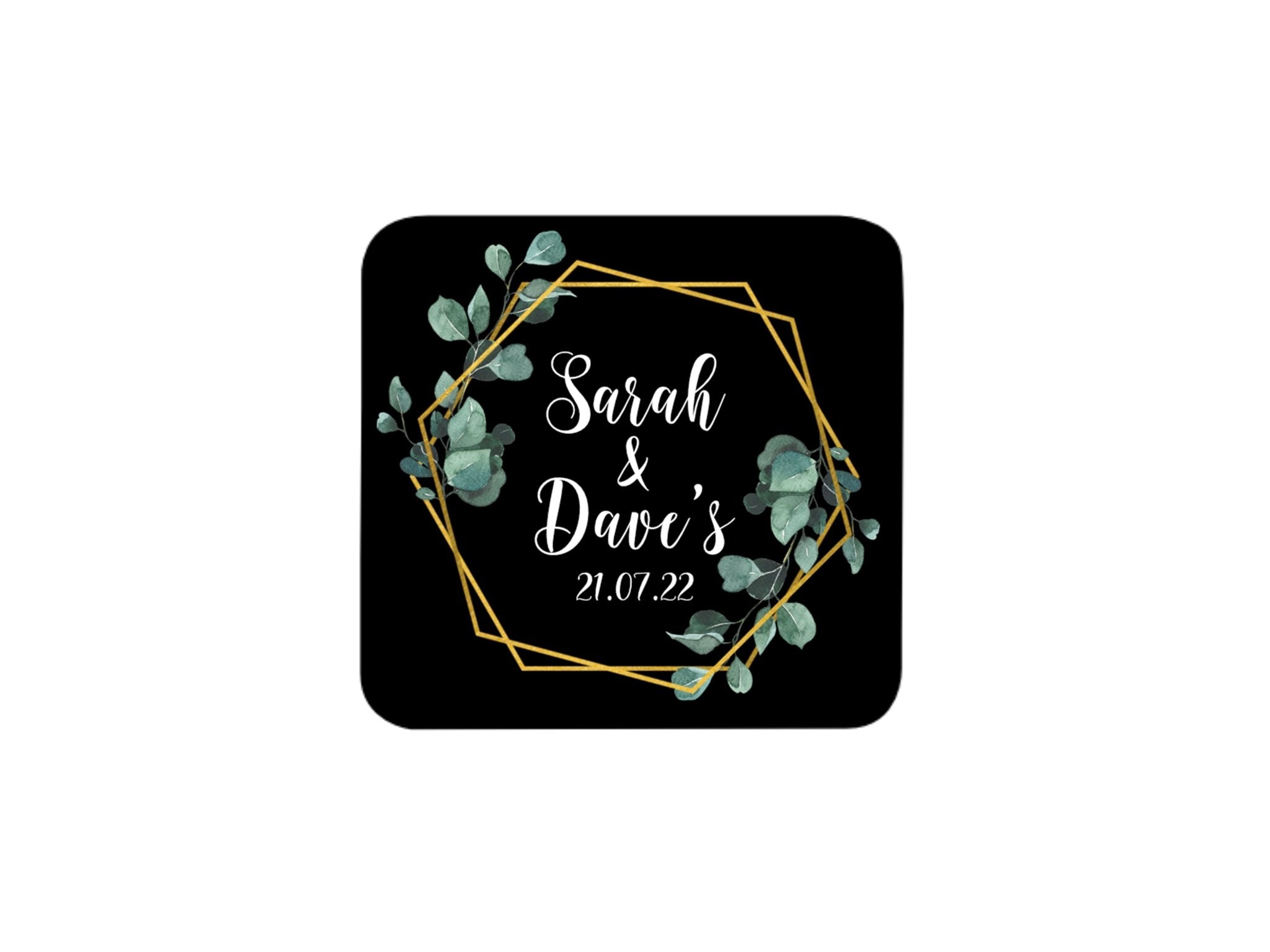 Wedding Coaster Hexagon (Black) - Bar - Mats.co.uk