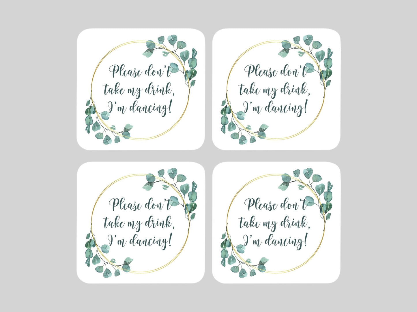 Wedding Coaster I'm Dancing! - Bar - Mats.co.uk