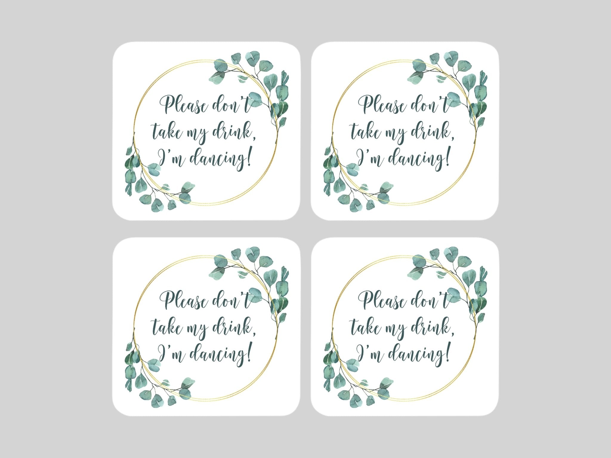 Wedding Coaster I'm Dancing! - Bar - Mats.co.uk