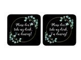 Wedding Coaster I'm Dancing! (Black) - Bar - Mats.co.uk