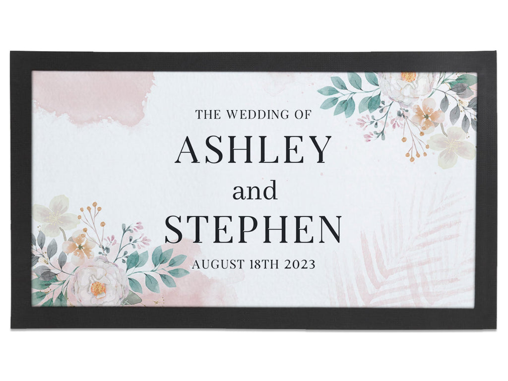 Wedding Floral Blush Regular Bar Runner - Bar - Mats.co.uk