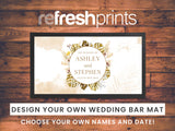 Wedding Floral Circle Gold Regular Bar Runner - Bar - Mats.co.uk