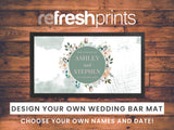 Wedding Floral Circle Sage Regular Bar Runner - Bar - Mats.co.uk