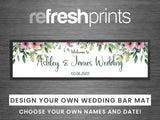 Wedding Floral Leaves Large Bar Runner - Bar - Mats.co.uk