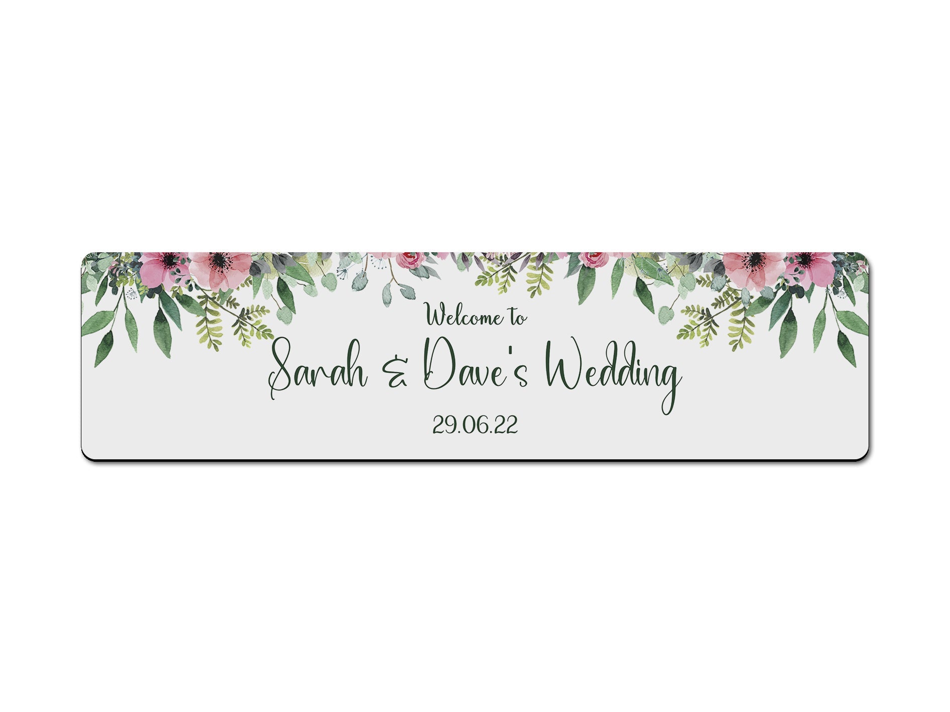 Wedding Floral Leaves Premium Bar Runner - Bar - Mats.co.uk