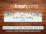 Wedding Floral Leaves Premium Bar Runner - Bar - Mats.co.uk