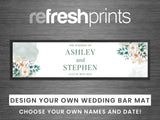 Wedding Floral Sage Large Bar Runner - Bar - Mats.co.uk