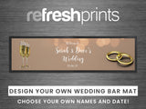 Wedding Glasses & Rings Large Bar Runner - Bar - Mats.co.uk