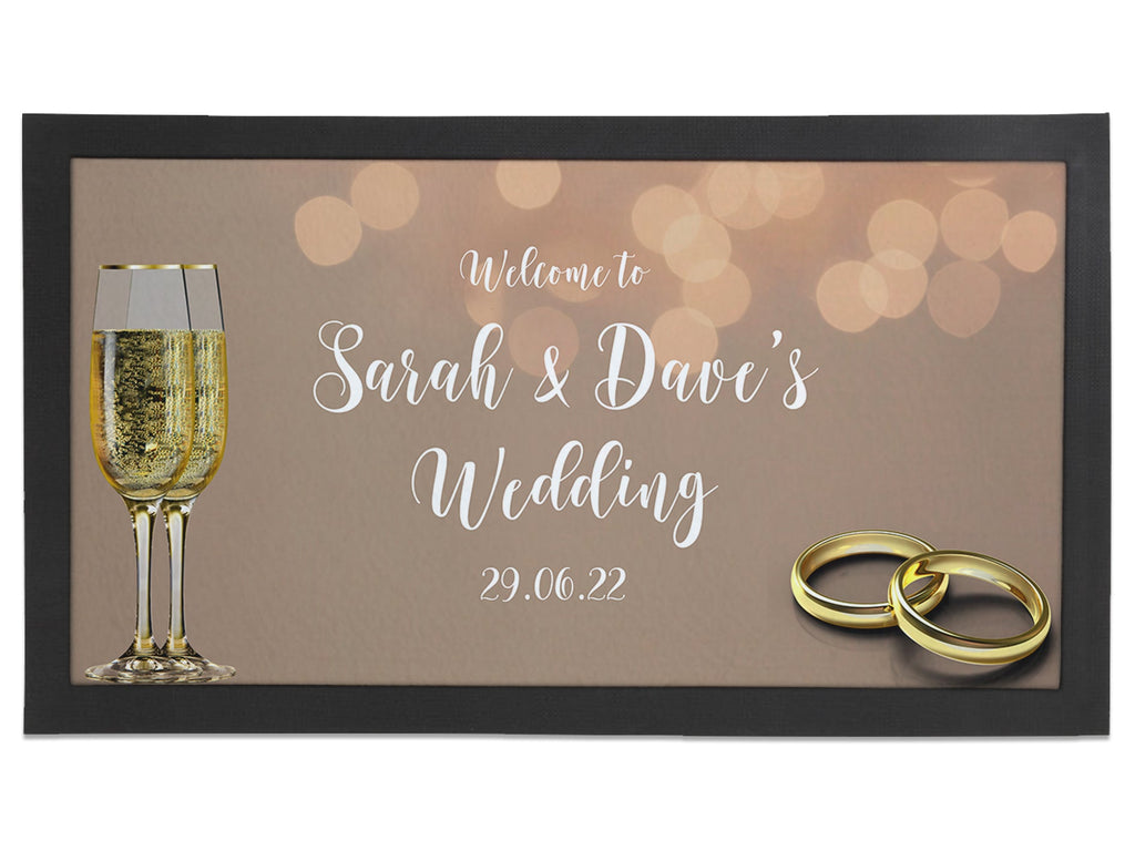 Wedding Glasses & Rings Regular Bar Runner - Bar - Mats.co.uk