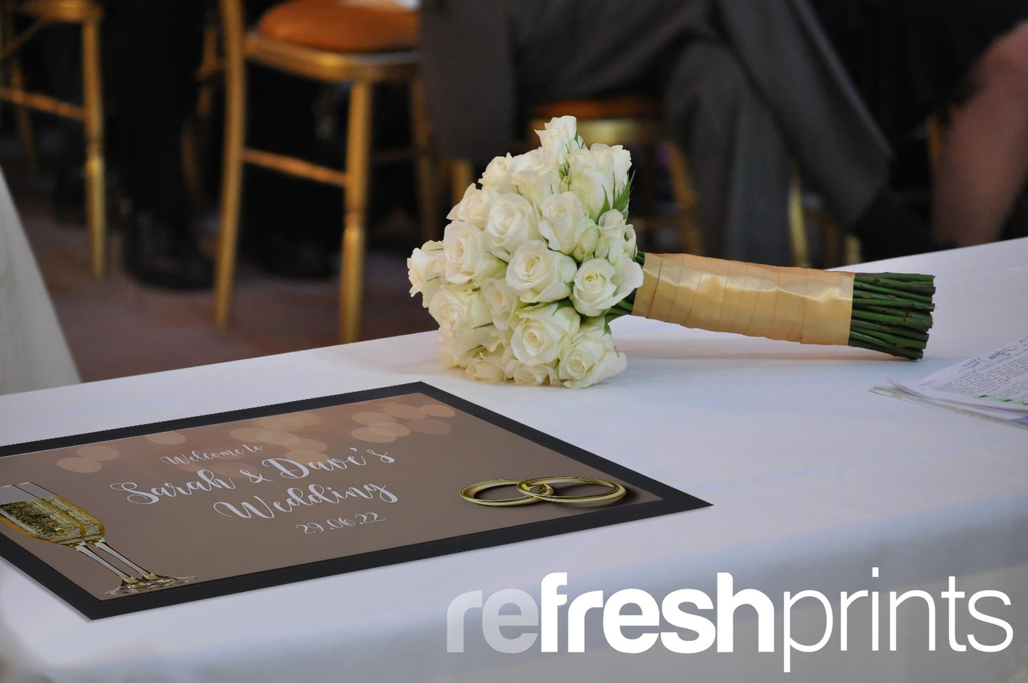 Wedding Glasses & Rings Regular Bar Runner - Bar - Mats.co.uk