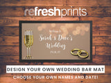 Wedding Glasses & Rings Regular Bar Runner - Bar - Mats.co.uk