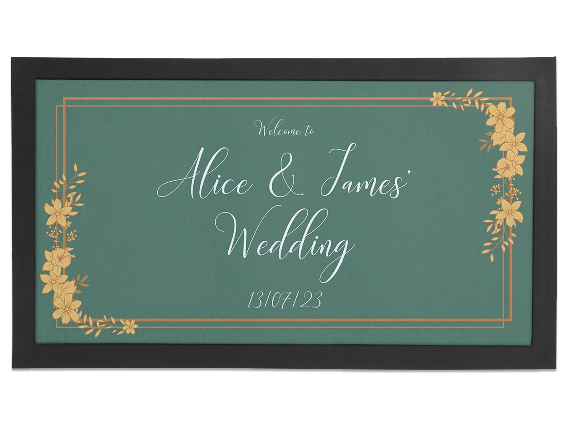 Wedding Gold Flowers Regular Bar Runner - Bar - Mats.co.uk