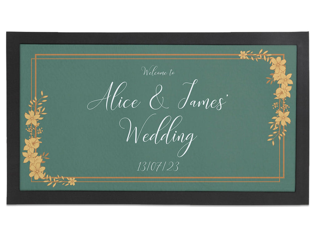 Wedding Gold Flowers Regular Bar Runner - Bar - Mats.co.uk