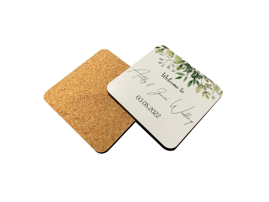 Wedding Green Leaves Coaster - Bar - Mats.co.uk