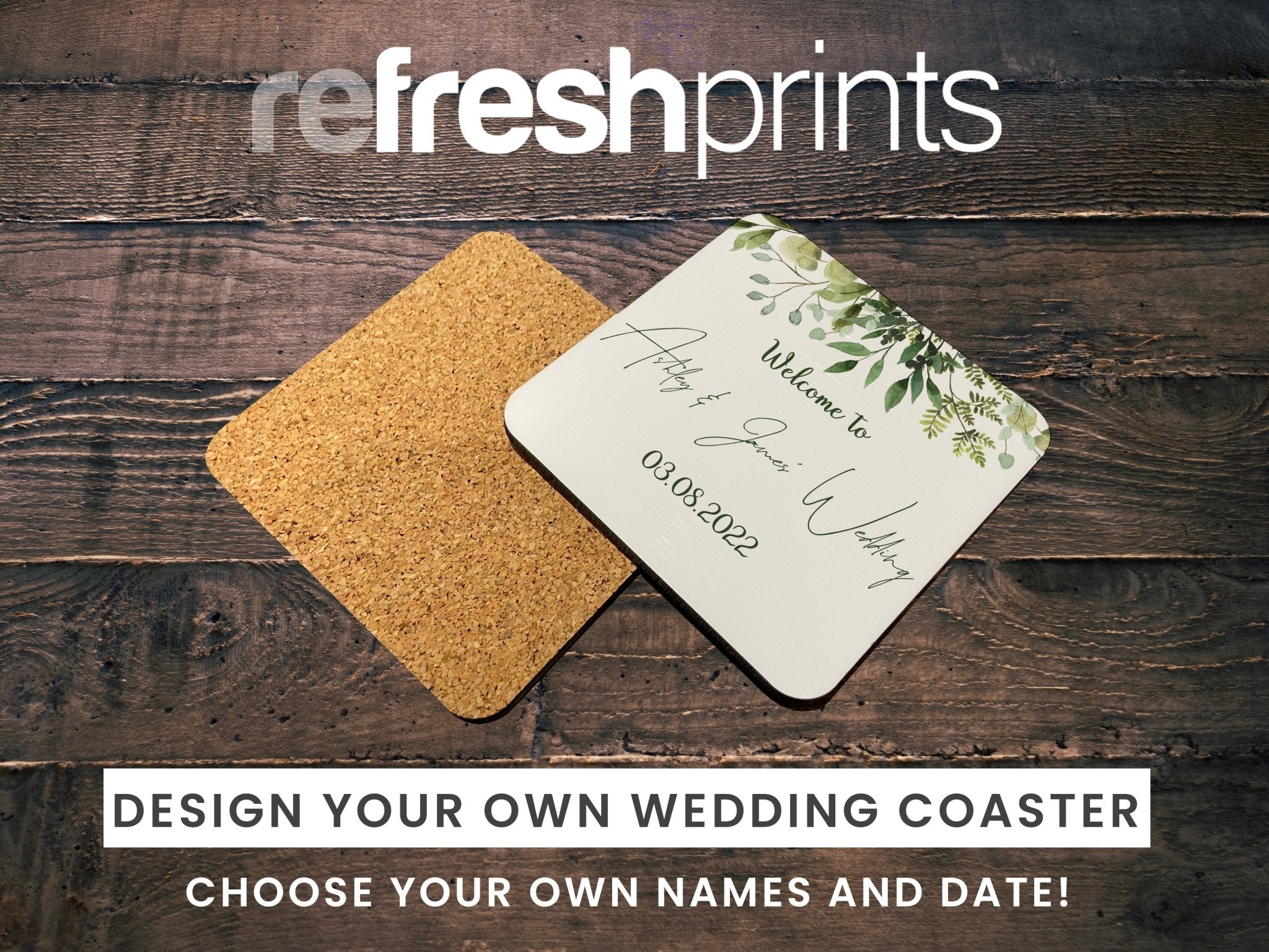 Wedding Green Leaves Coaster - Bar - Mats.co.uk