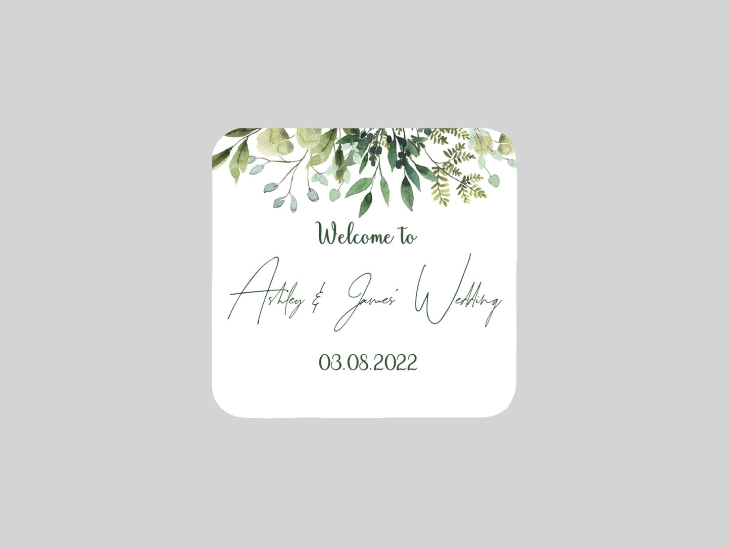 Wedding Green Leaves Coaster - Bar - Mats.co.uk