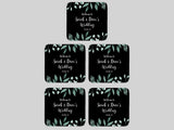 Wedding Green Leaves Coaster (Black) - Bar - Mats.co.uk
