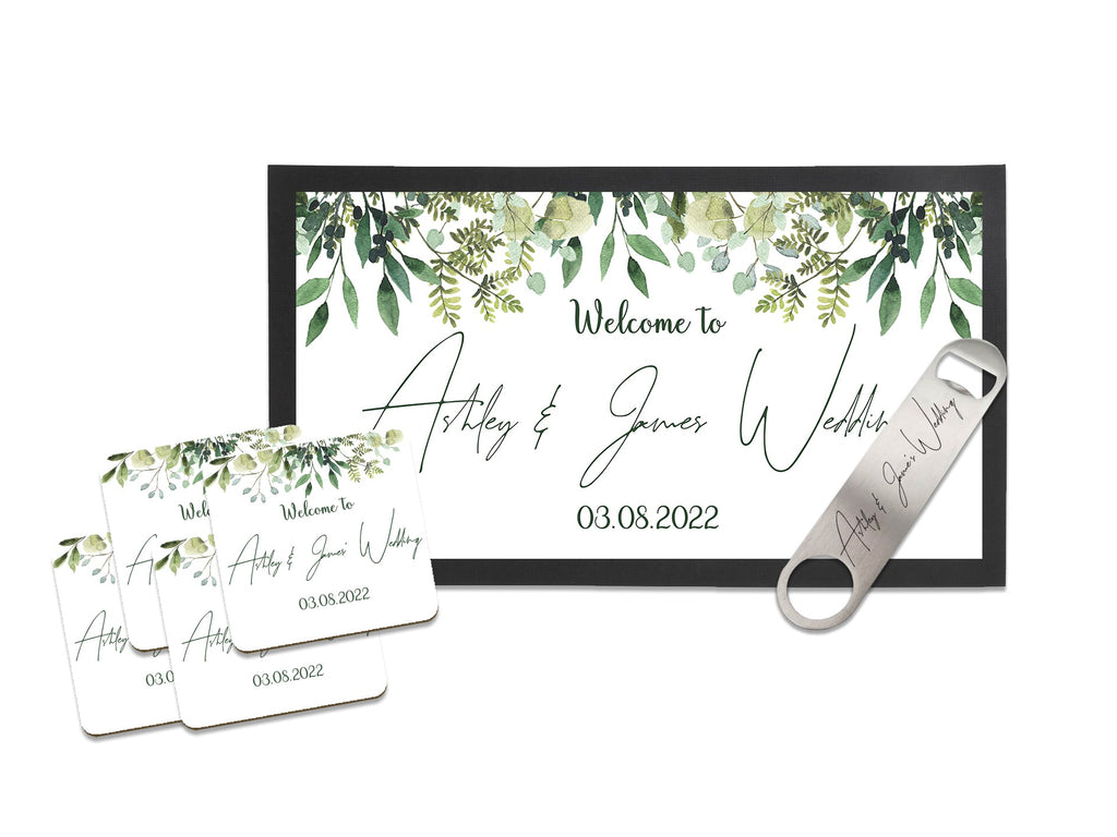 Wedding Leaves Bar Gift Set (White) - Bar - Mats.co.uk