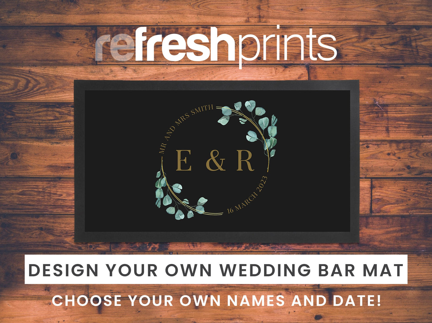 Wedding Leaves Circle Regular Bar Runner - Bar - Mats.co.uk