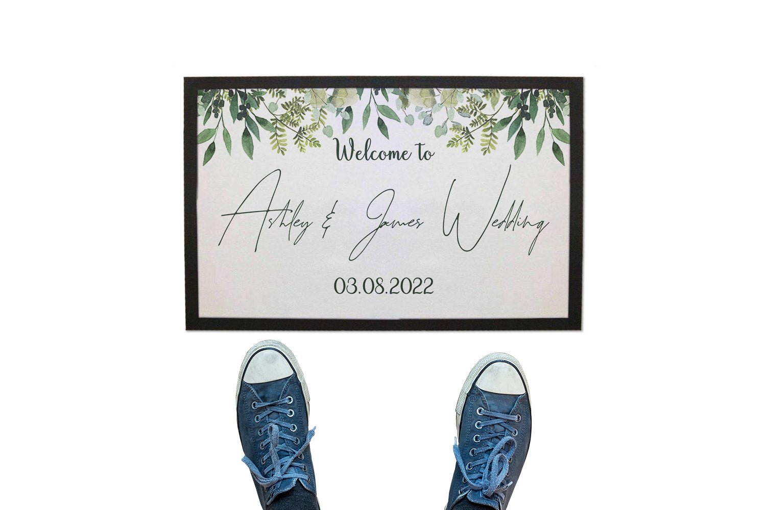 Wedding Leaves Floor Mat (White) - Bar - Mats.co.uk