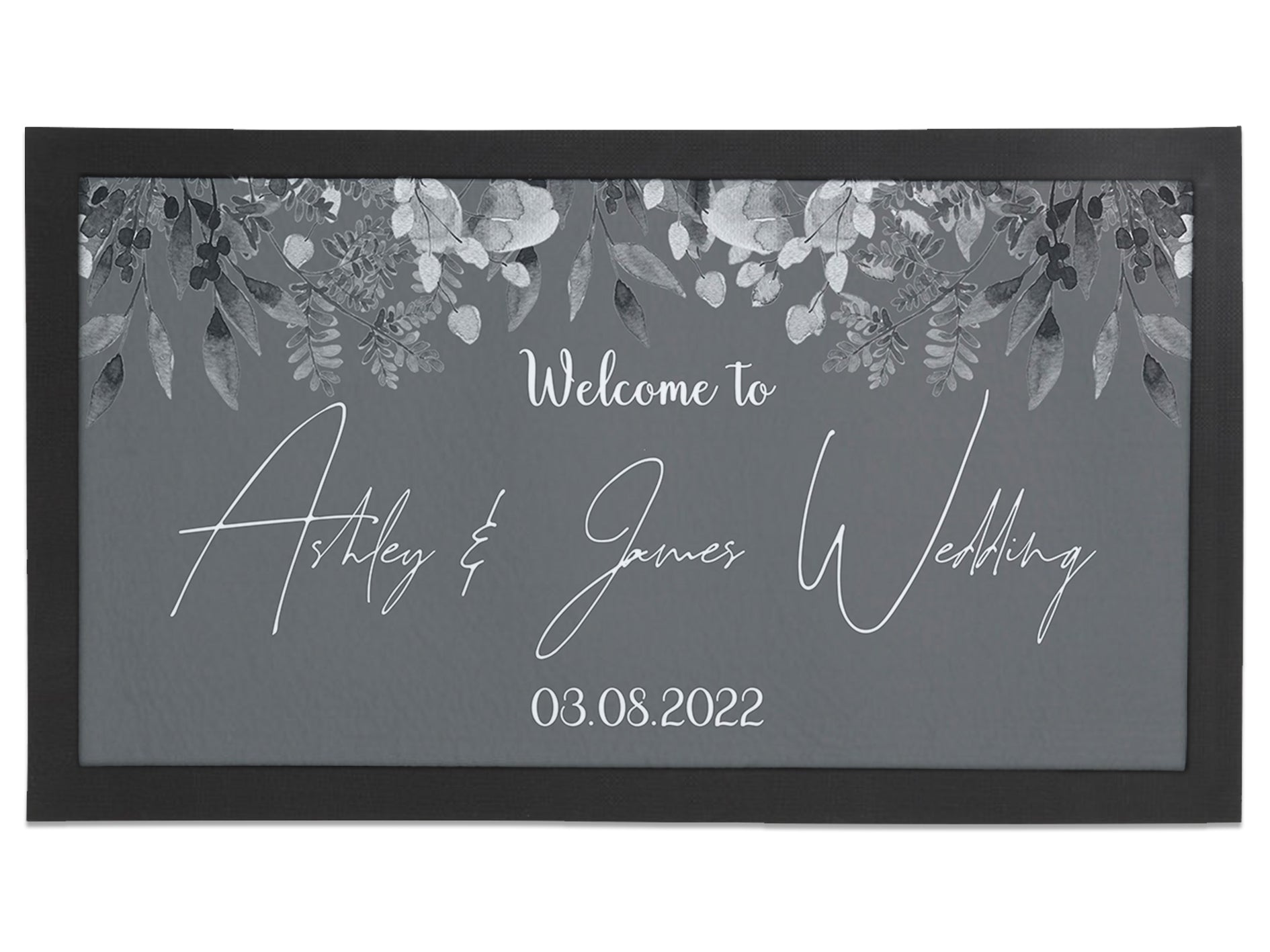 Wedding Leaves Grey Regular Bar Runner - Bar - Mats.co.uk