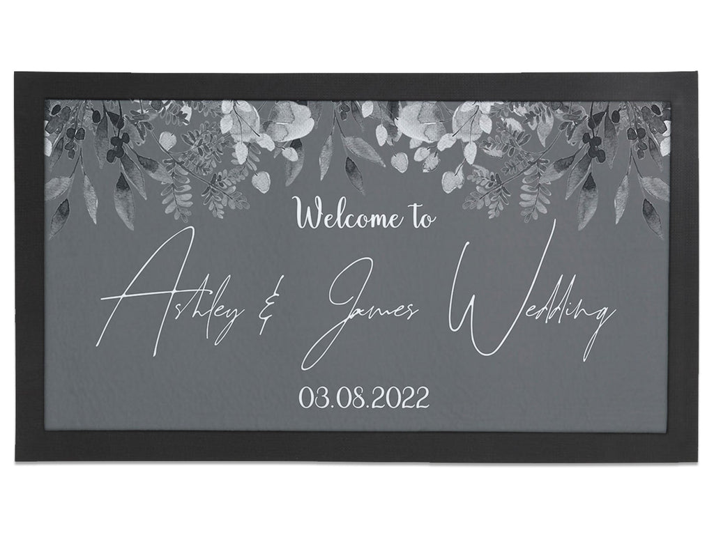 Wedding Leaves Grey Regular Bar Runner - Bar - Mats.co.uk