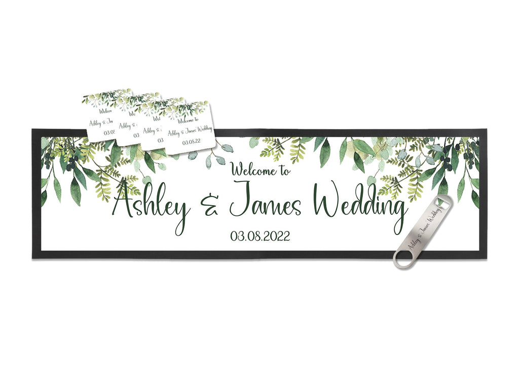 Wedding Leaves Large Bar Gift Set (White) - Bar - Mats.co.uk