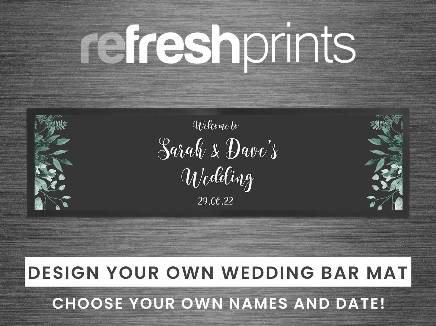 Wedding Leaves Large Bar Runner - Bar - Mats.co.uk