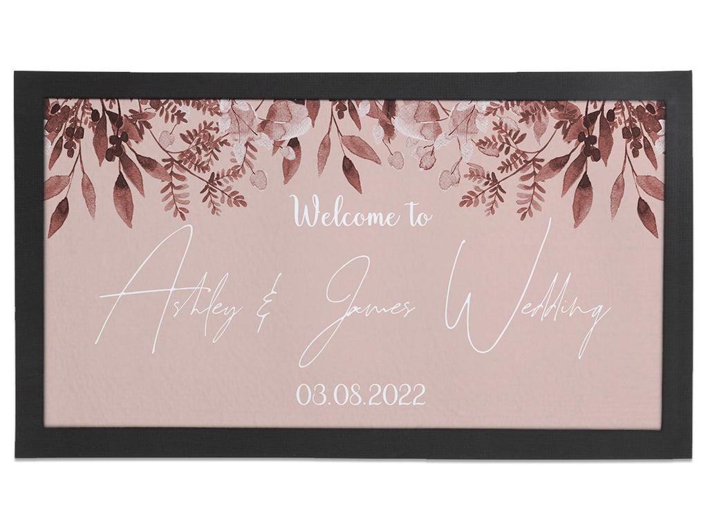 Wedding Leaves Pink Regular Bar Runner - Bar - Mats.co.uk