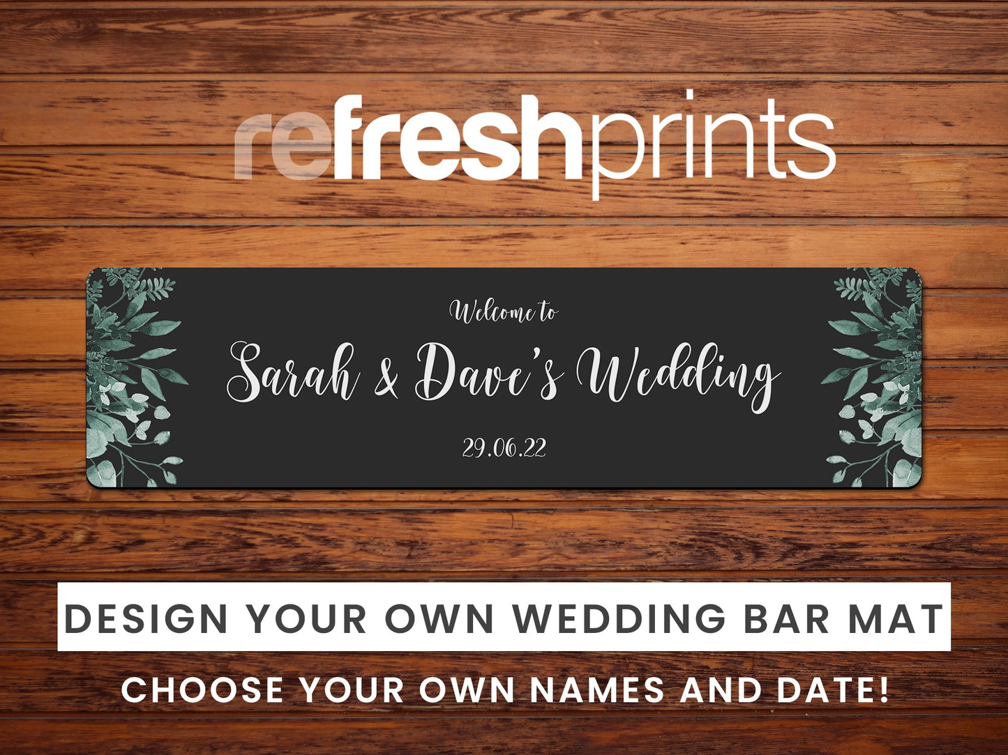 Wedding Leaves Premium Bar Runner - Bar - Mats.co.uk