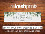 Wedding Leaves Premium Bar Runner (White) - Bar - Mats.co.uk