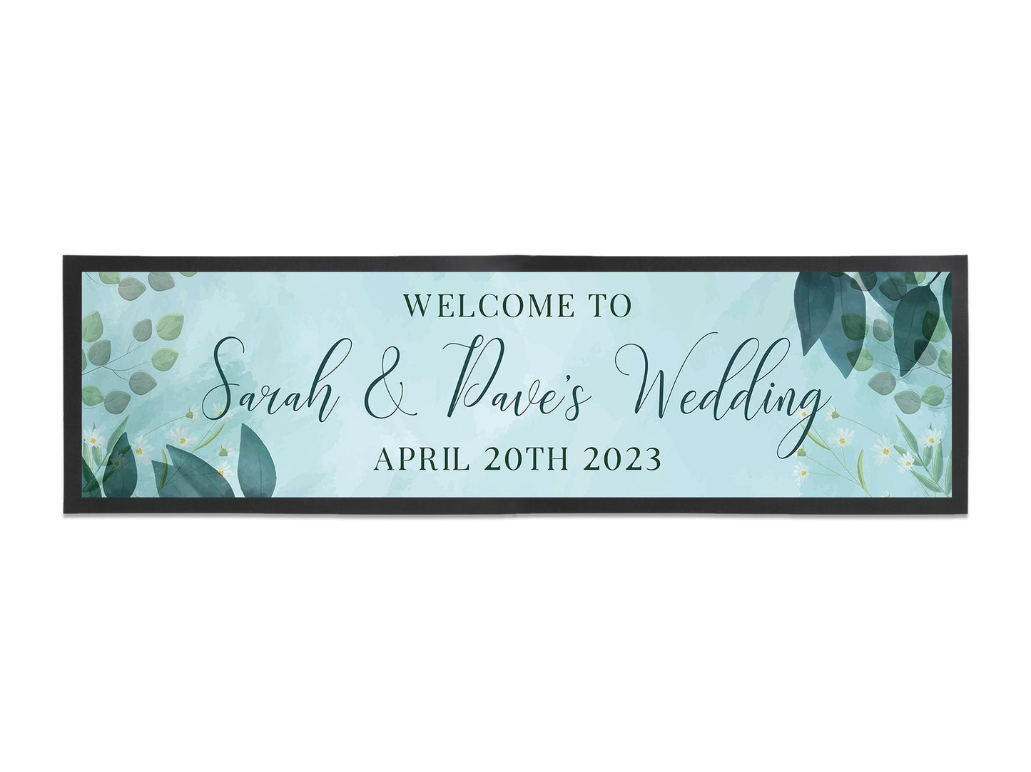 Wedding Leaves Print Large Bar Runner - Bar - Mats.co.uk