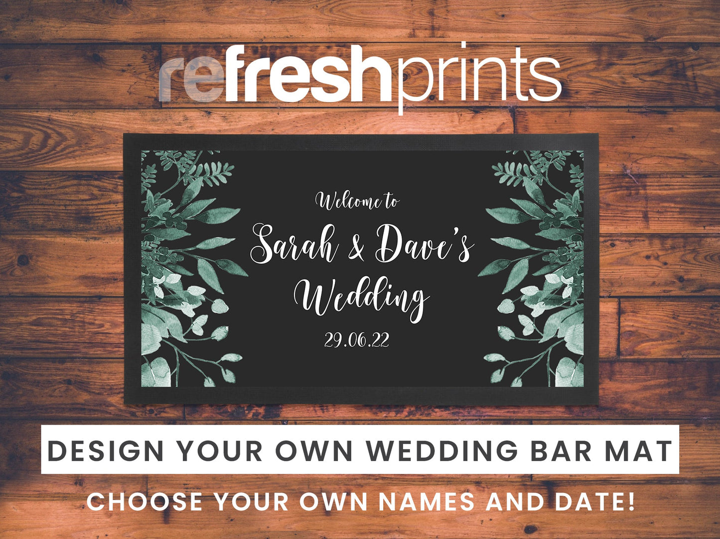 Wedding Leaves Regular Bar Runner - Bar - Mats.co.uk
