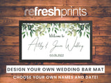 Wedding Leaves White Regular Bar Runner - Bar - Mats.co.uk