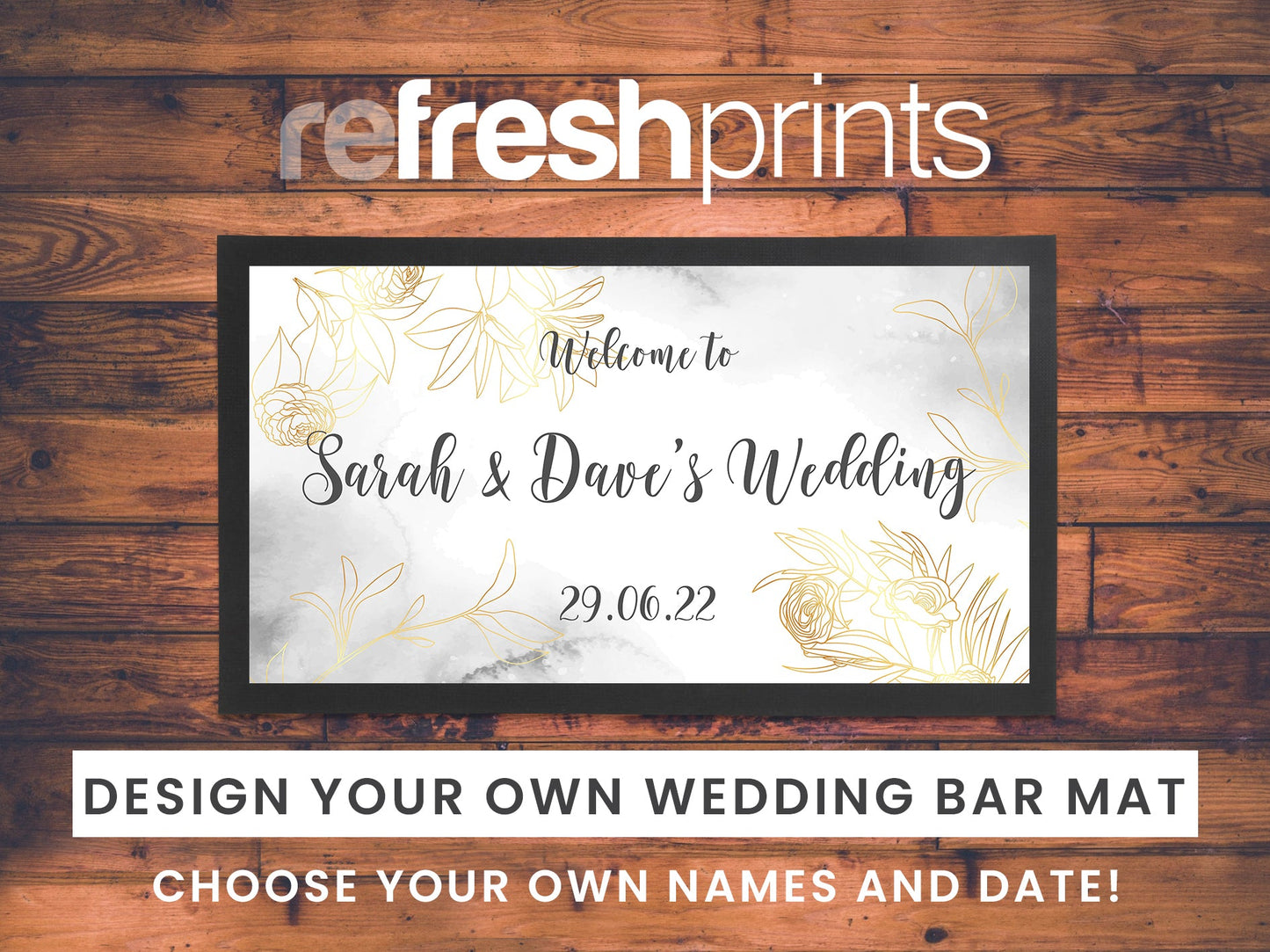 Wedding Marble Regular Bar Runner - Bar - Mats.co.uk