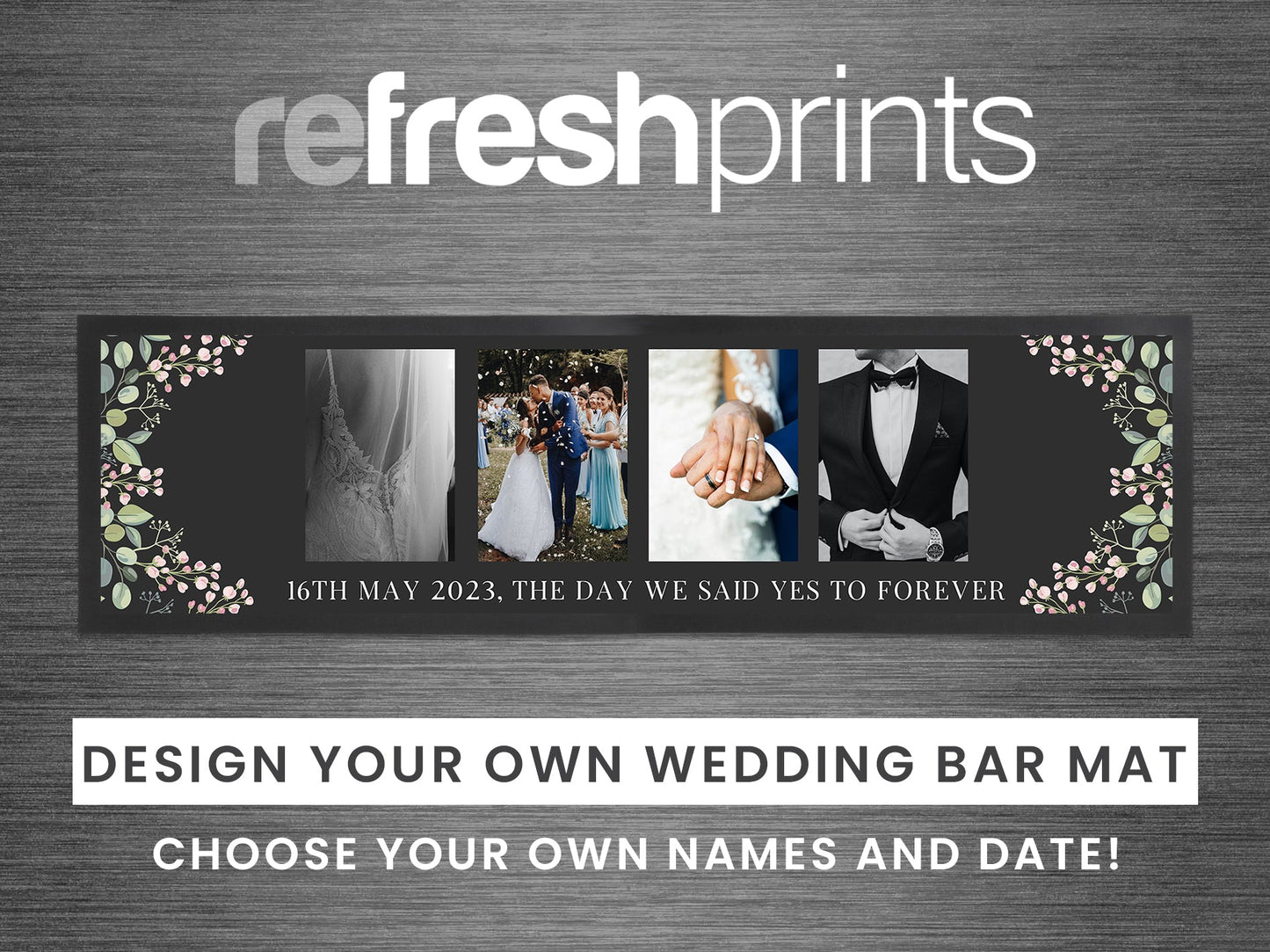 Wedding Memory Photo Large Bar Runner - Bar - Mats.co.uk
