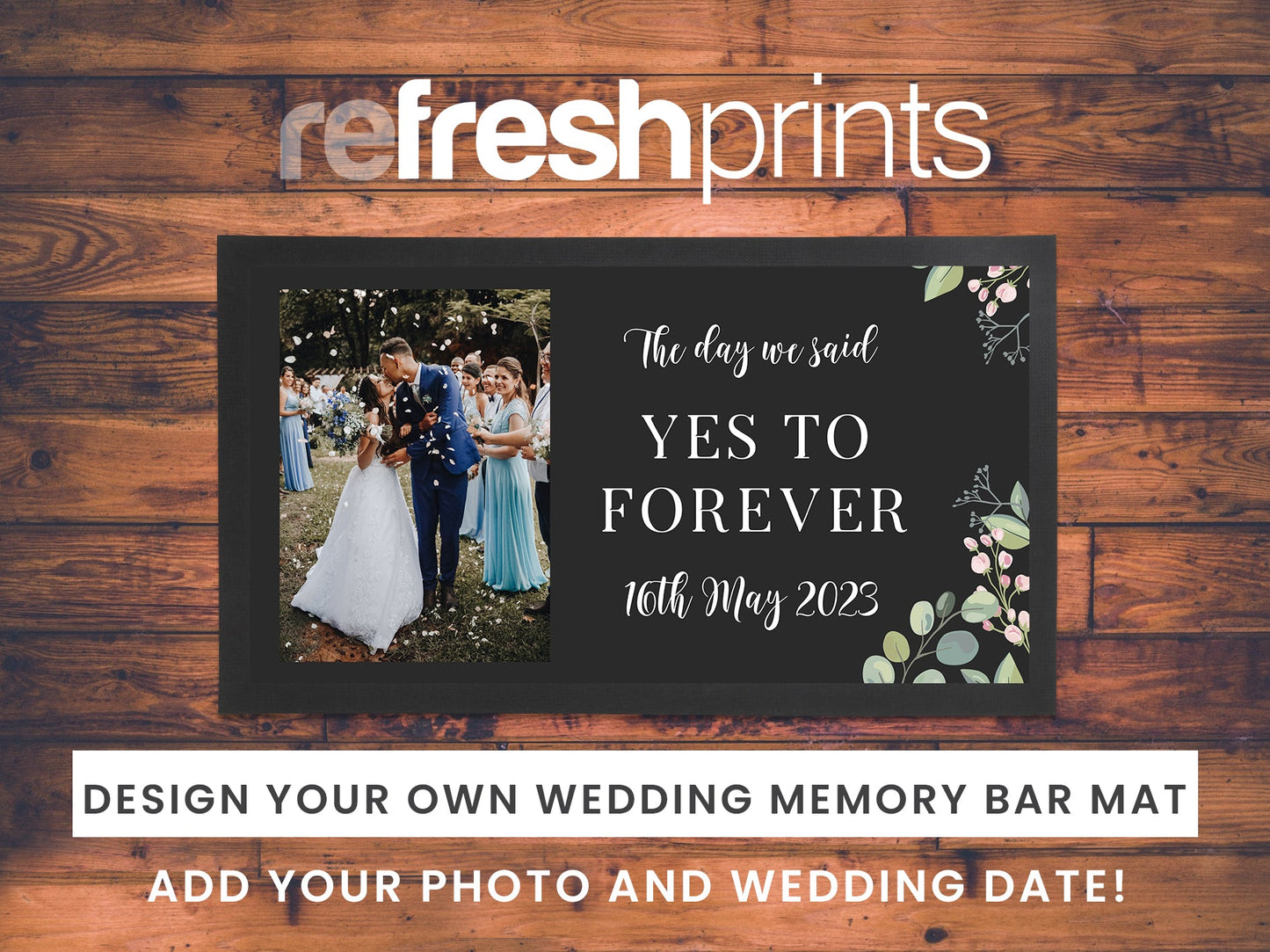 Wedding Memory Photo Regular Bar Runner - Bar - Mats.co.uk