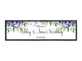 Wedding Purple Floral Leaves Large Bar Runner - Bar - Mats.co.uk