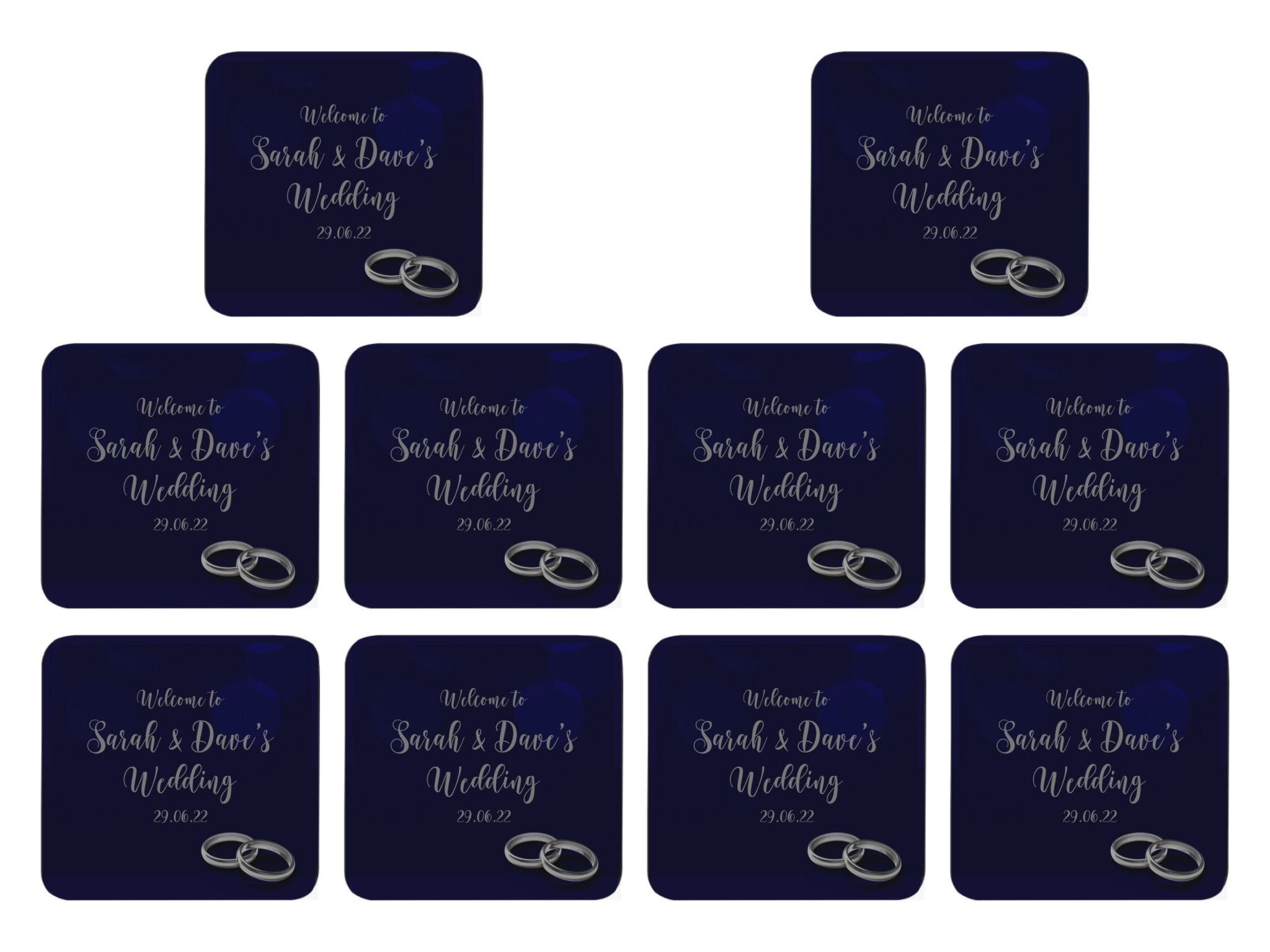 Counter Coaster Rings Wedding Rings Coaster cork backed – Bar-Mats.co.uk