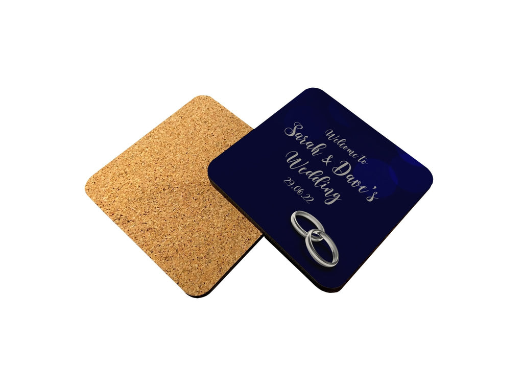 Wedding Rings Coaster (Navy) - Bar - Mats.co.uk